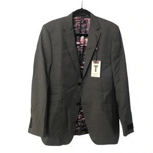 Ted Baker Sterling Small Check Regular Fit Wool Jacket  Size 40R Men's NWT